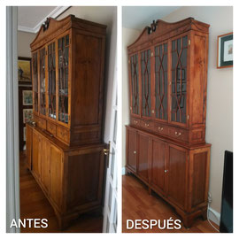 Restauración y adaptación de aparador con vitrina de principios del siglo XX.