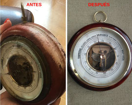 Restauración de barómetro de barco español del principios del siglo XX.