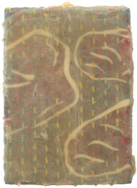 Caroline gibt einen aus, 2021, Wachs auf Holz, 30 x 21 cm