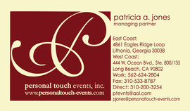 Logo and Business Card Designs for Personal Touch Events, Inc.