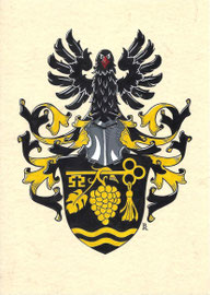 Familie D., Aquarellfarben auf marmoriertem Papier; Neustiftung