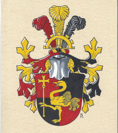 Familie S., Aquarellfarben auf marmoriertem Papier; Neustiftung