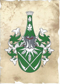 Familie W., Aquarellfarben auf marmoriertem Papier; Neustiftung