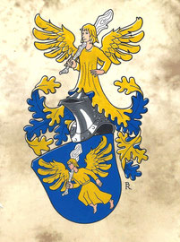 Familie K. Aquarellfarben auf marmoriertem Papier