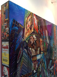 Masaya-detail- NY painting-World art Dubaï-Dubaï art fair-French gallery-mixed media on aluminium sheets. 39X39"