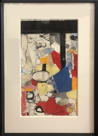 Robert Szot, techniques mixtes sur papier (gravures, pastel, collage, huile)  40X56cm -Galerie d'art côte d'Azur, Biot