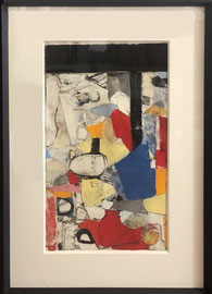 Robert Szot, techniques mixtes sur papier (gravures, pastel, collage, huile)  40X56cm -Galerie d'art côte d'Azur, Biot