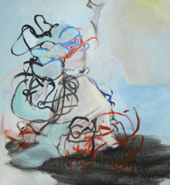 SIMONE KILL "FIGURENSTUDIE URSULA (NACH RUBENS)" 2016 ACRYL AUF LEINWAND 105 X 95 CM