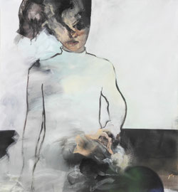 SIMONE KILL "SILKE XV" 2016 ACRYL AUF LEINWAND 105 X 95 CM