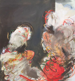 SIMONE KILL "FIGURENSTUDIE " 2015 ACRYL AUF LEINWAND 105 X 95 CM