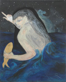 MARIA WINDSCHÜTTEL   OHNE TITEL   2016   ACRYL, PASTELS AUF CANVAS  50 x 40 CM