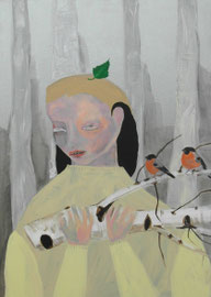 MARIA WINDSCHÜTTEL   OHNE TITEL   2016   ACRYL, PASTELS AUF CANVAS  70 x 50 CM