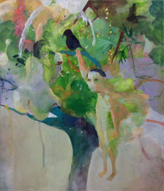 YOOJIN CHANG    TREE PARTY  2014    ÖL AUF CANVAS   140 x 120 CM 