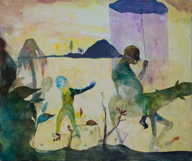 YOOJIN CHANG    SCHATTENLAUF  2013    ÖL AUF CANVAS   105 x 125 CM