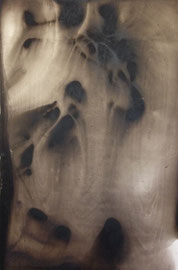 PHILIP SPIEGELBERG  O.T.  AUS DER SERIE KÖRPERBILDER    MISCHTECHNIK AUF HOLZ   2013    175 x 120 CM 