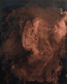 PHILIP SPIEGELBERG  O.T.    MISCHTECHNIK AUF HOLZ   2013    70 x 56 CM 