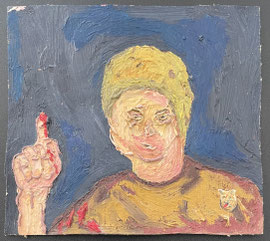 Nicolas Lillo   "Dedo" 11 x 12 cm  oil on canvas    2013