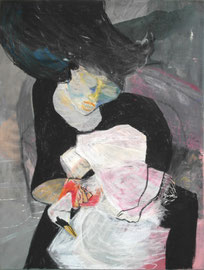 MARIA WINDSCHÜTTEL   OHNE TITEL   2013   ACRYL, PASTELS AUF CANVAS  80 x 60 CM