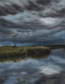 "Sturm am See", pastel on pastelmat, 24 x 30 cm, reference photo Stefan M. Weis