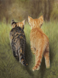 "Erster Ausflug" ("first trip outside"), pastel on pastelmat, 30 x 40 cm, reference photo Ann Nielsen