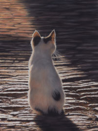 "Evening in the alley", pastel on pastelmat, 29 x 39 cm, reference photo MaxD_Pixel;  SOLD - VERKAUFT