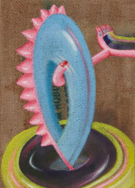 Disco trespass, 2021 / Öl, Acryl, Sprühfarbe auf Leinwand / 100x100 cm