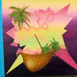 Gilette Miami, 2024 / Öl auf Leinwand / 100x100 cm