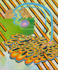 Nach einer Boogie-Woogie-Nacht, 2021 / Öl, Acryl, Buntstift auf Leinwand / 61x50 cm 