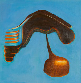 Discogirl, 2018 / Öl auf Leinwand / 35x35 cm
