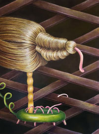 Immer noch am Netz, Öl und Eitempera auf Leinwand / 80x60 cm