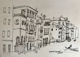 "Grand Canal, Venice" - ink sketch 5" x 6"