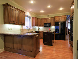 Parkville Kitchen Cabinets after our new Finish!