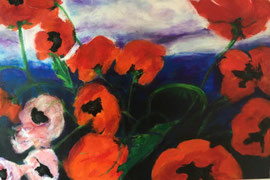 Klatschmohn (90x60cm), Acryl auf Leinwand