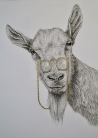 "Durchblick", Kohle, Goldblatt, 55 x 70 cm, 1100 Euro
