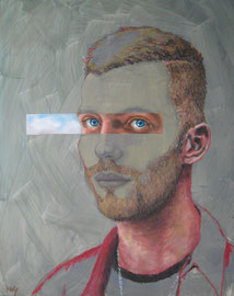 "Einblick II", Acryl, Ölkreide und Ö auf Malplatte, 40 x 50 cm, 680 Euro