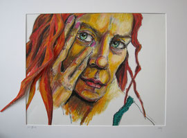 "Ihr Blick", Ölkreide auf Papier, 70 x 52 cm, 350 Euro