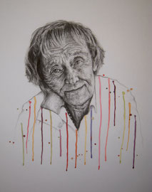 "A thousand stories", Kohle und Aquarell