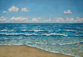 "Farben des Meeres", Pastell, 37 x 27 cm, 120 Euro
