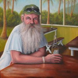 "Captain Tim", Öl auf Leinwand, 76 x 76 cm, 1800 Euro mit Rahmen