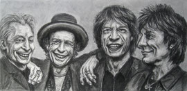 "Still Rolling II", Kohle und Graphit, 34 x 17 cm
