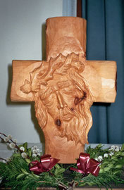 Christushaupt aus Zirbenholz von Leopold  Schiendorfer                  