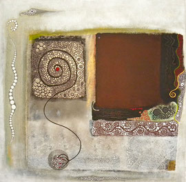 Chocolate Square 2012 T echnique mixte sur toile  40 x 40 cm 3D