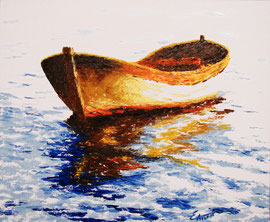 Barca - Oli sobre llenç amb espátula - 65 x 54 cm - NO DISPONIBLE