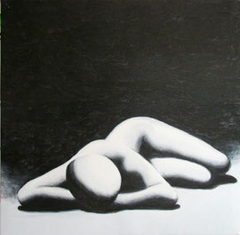 Figura femenina - Oli sobre llenç - 45 x 45 x 4 cm 