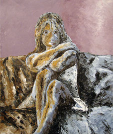 Or i plata - Acrílic sobre llenç amb espàtula - 54 x 65 cm