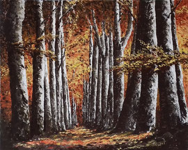 Passeig d'arbres a la tardor - Acrilic sobre llenç amb espátula - 81 x 65 cm - NO DISPONIBLE