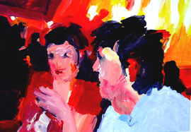 In the pub (2010). Acryl auf festem Papier 60x80cm