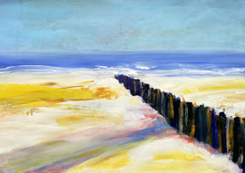 Ostsee (2025). Acryl auf festem Papier 60x80 cm