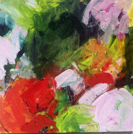 Absrakt "Flowers" (2023). Acryl auf leinwand 100x100 cm
