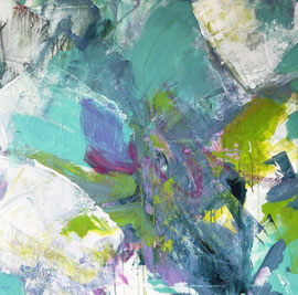 Das Eis ist gbrochen (2025). Acryl af Leinwand 100x100 cm